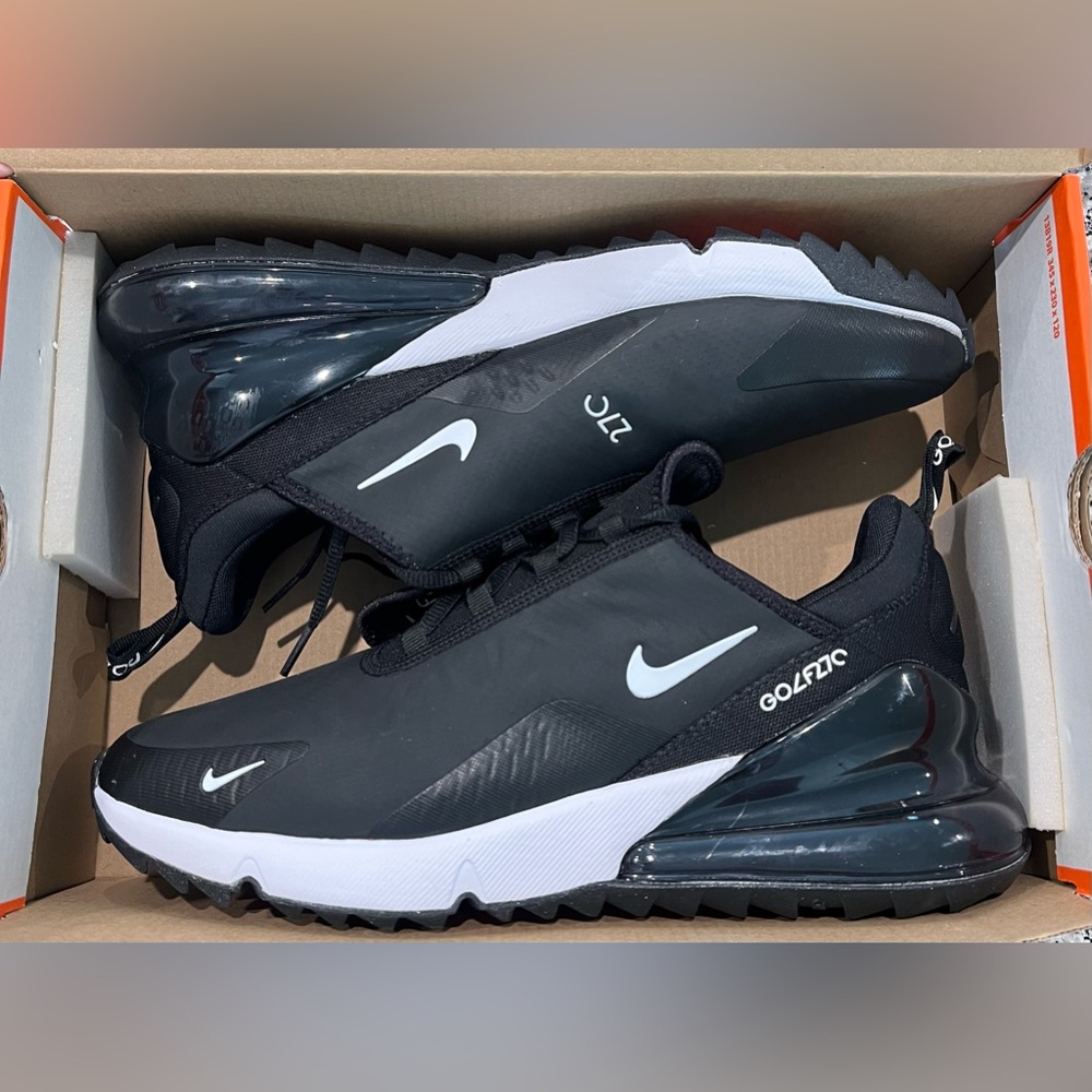 Men’s Size 11 Nike Air Max 270 G Golf Shoes Black White CK6483-001 New